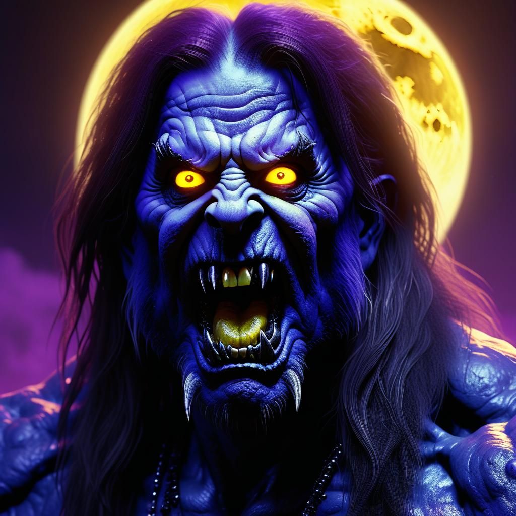 Ozzy Osbourne Werewolf Transformation in Dark Fantasy Art