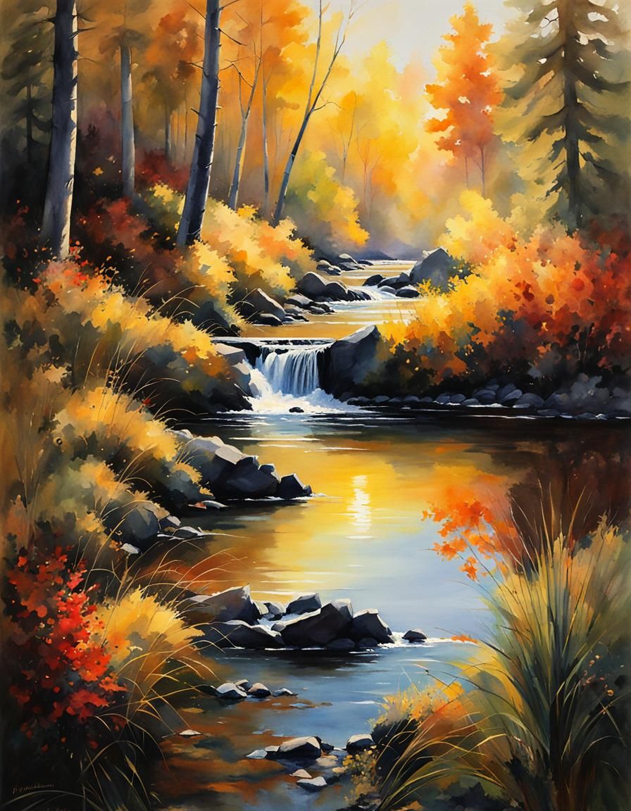 Radiant Light Overcoming Darkness: Watercolor Painting