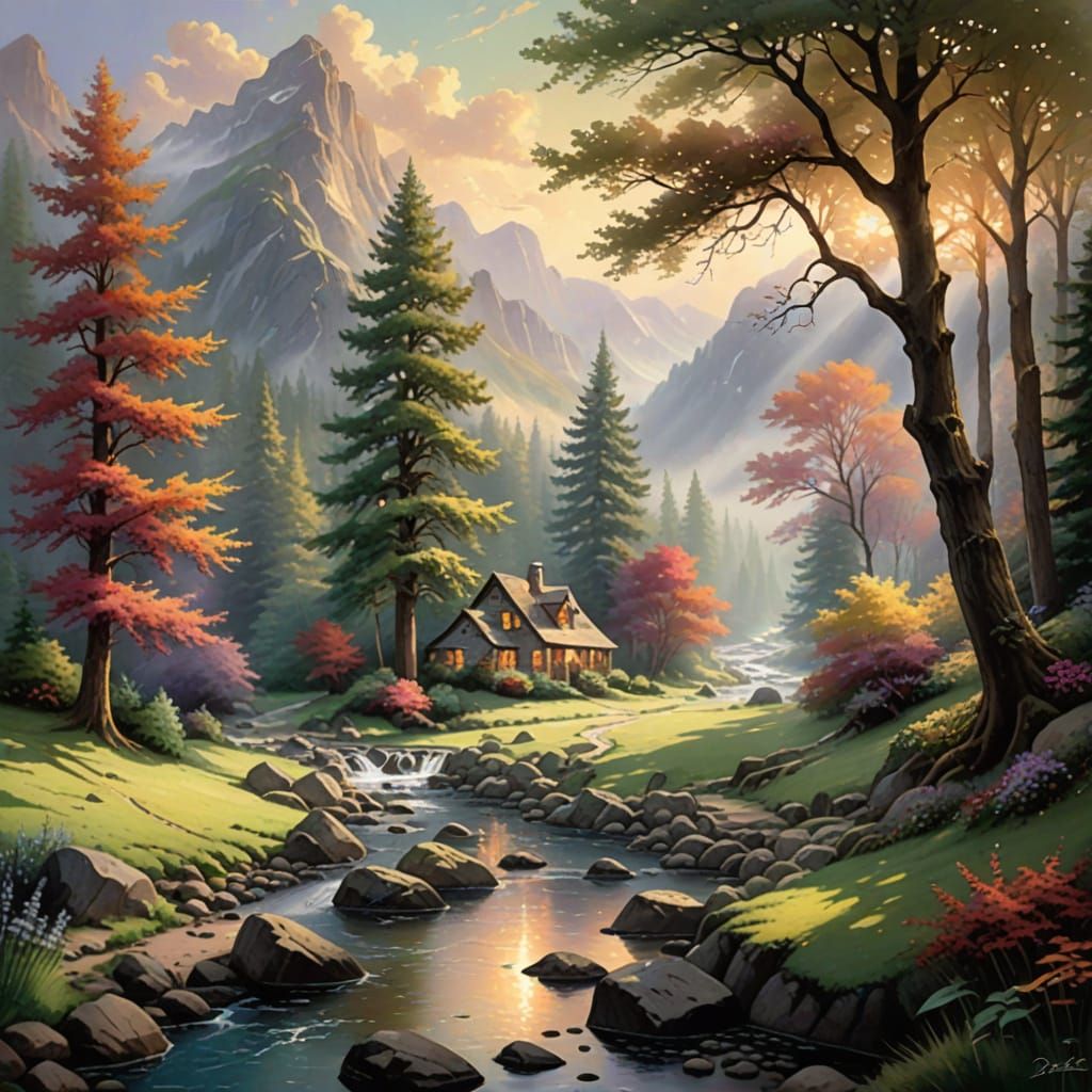 Ethereal Fantasy Scene in Soft, Divine Light