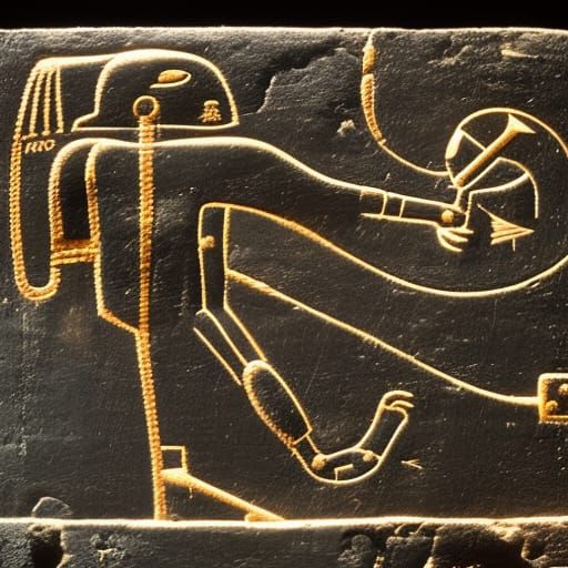 Astronaut as Ancient Hieroglyph in Dark Fantasy Style
