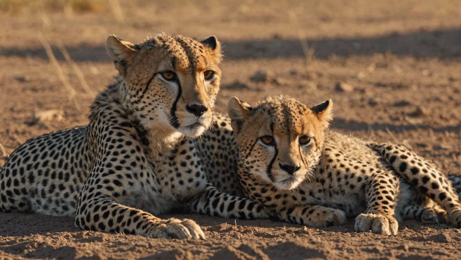 Mother Cheetah and Cubs Resting: Cinematic 8K