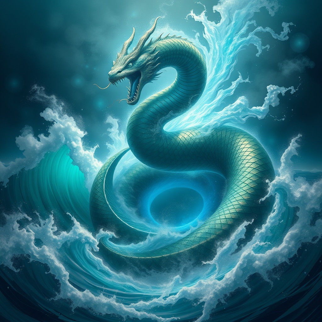 Legendary Sea Serpent Emerges from the Ocean