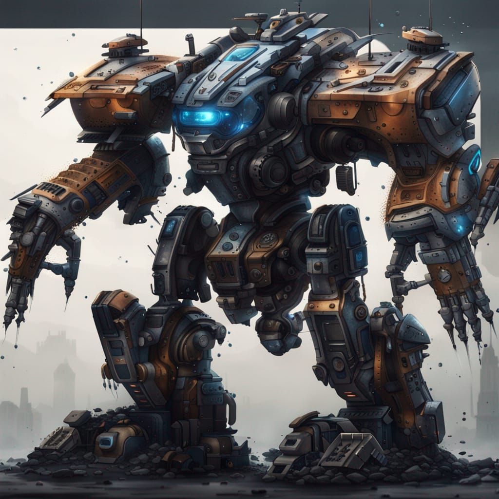 Anti-Matter Mech: Detailed Matte Painting