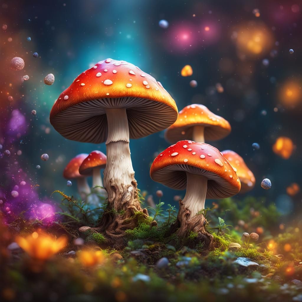 Enchanting Magical Mushroom in Hyperrealistic Style