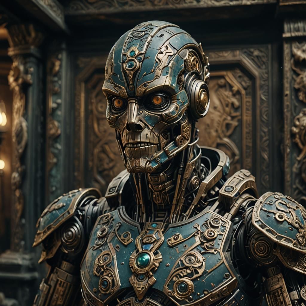 Ornate Ancient Android in Realistic 8k Detail