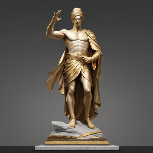 Greco-Roman statue with Muscular Man