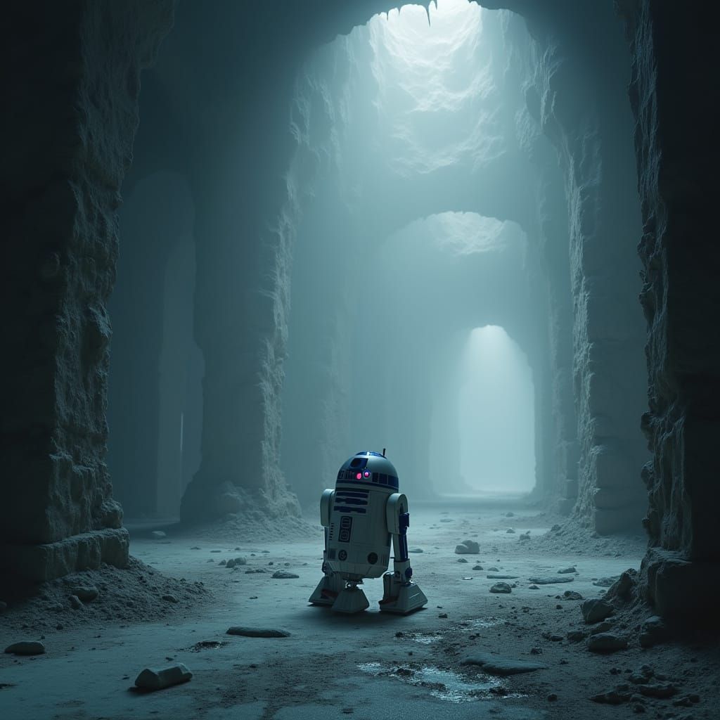 R2-D2 in Post-Apocalyptic Chamber, Cinematic Still