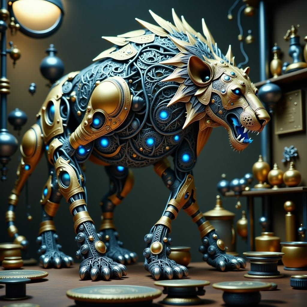 Crafting artificial lion <lora:Lace:1.0>