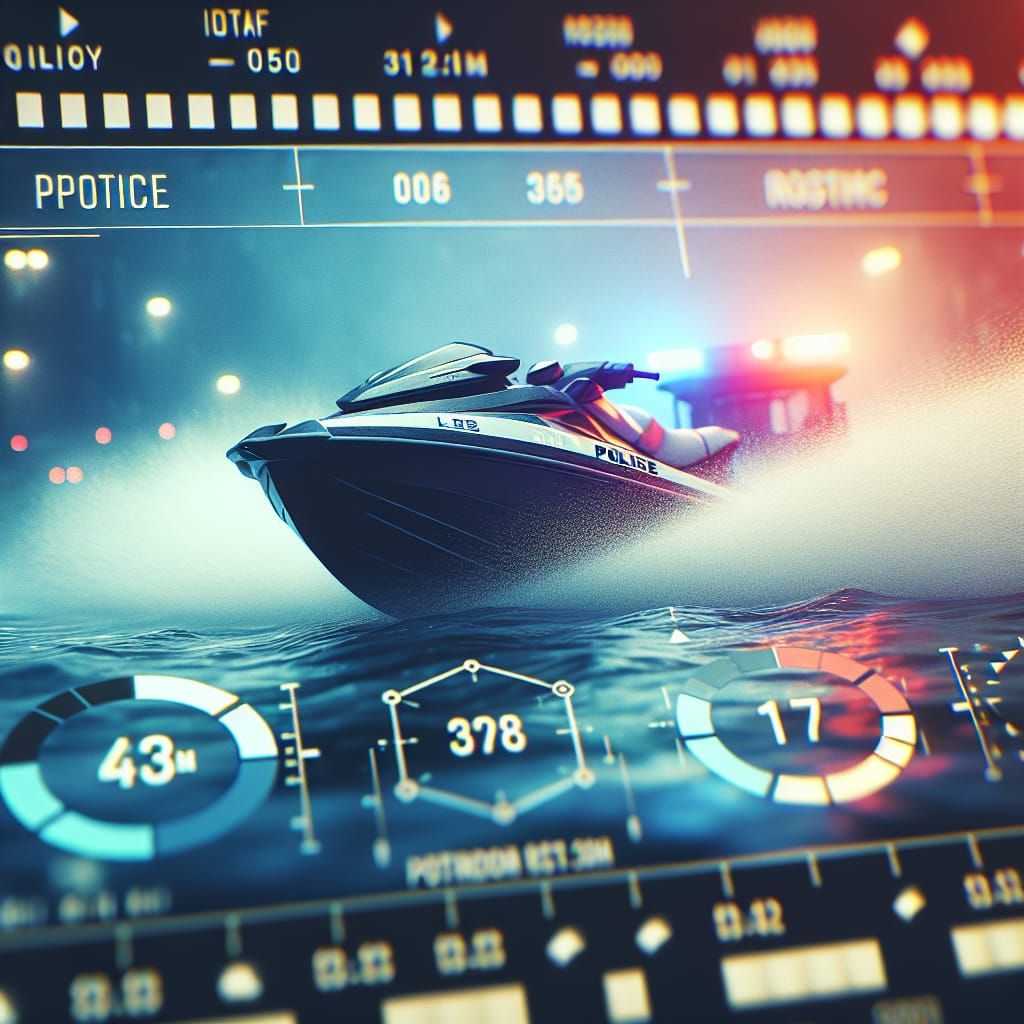 Epic Police Jet Ski in Cinematic Film Style