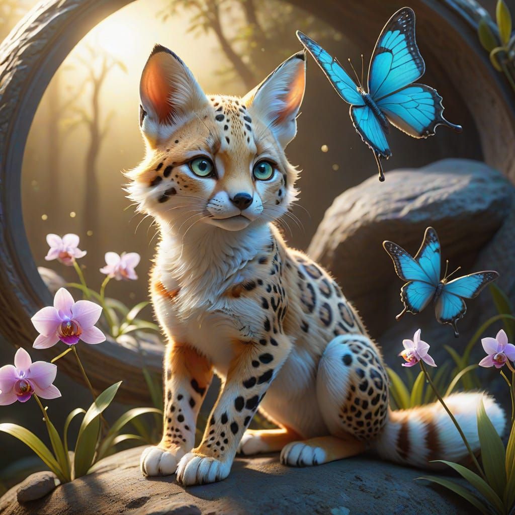 Mystical Amber Fox with Divine Eyes and Ethereal Mist