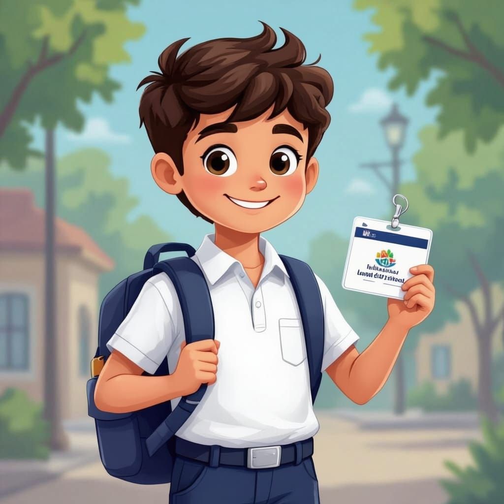 Cartoon Boy Student at Labib Model School