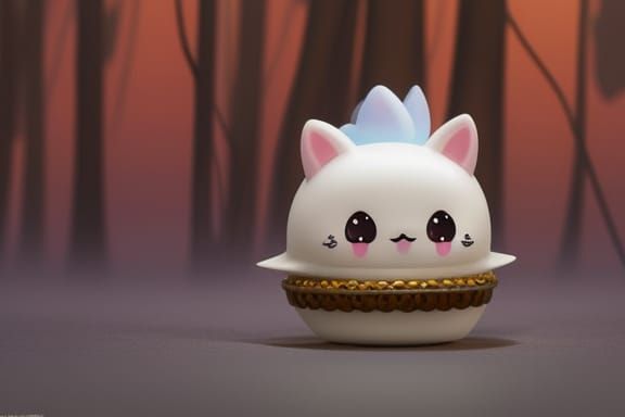 Cute Chibi Donut Character in Watercolor Comic Art