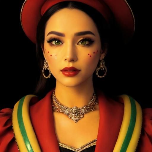 Beautiful Woman in Psychedelic Hyperrealistic Portrait