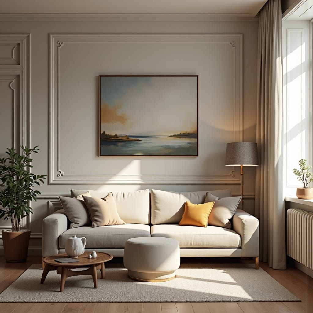 Boho Room with Eclectic Decor and Wall Art