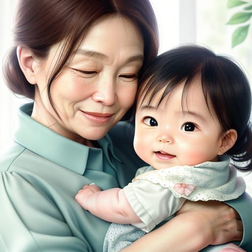 Warm Family Portrait in Soft Oil Painting Style