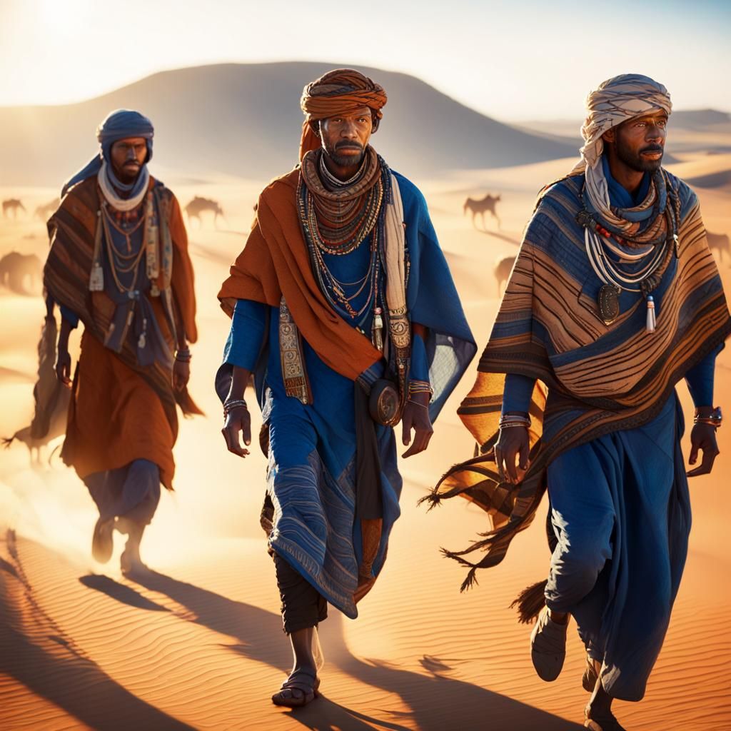 Bedouin Tribe on Serengeti in Dynamic Lighting