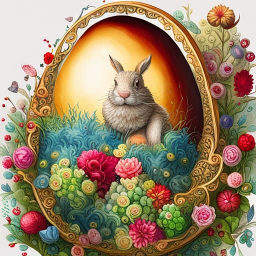 Giant Easter Egg with Popping Easter Bunny