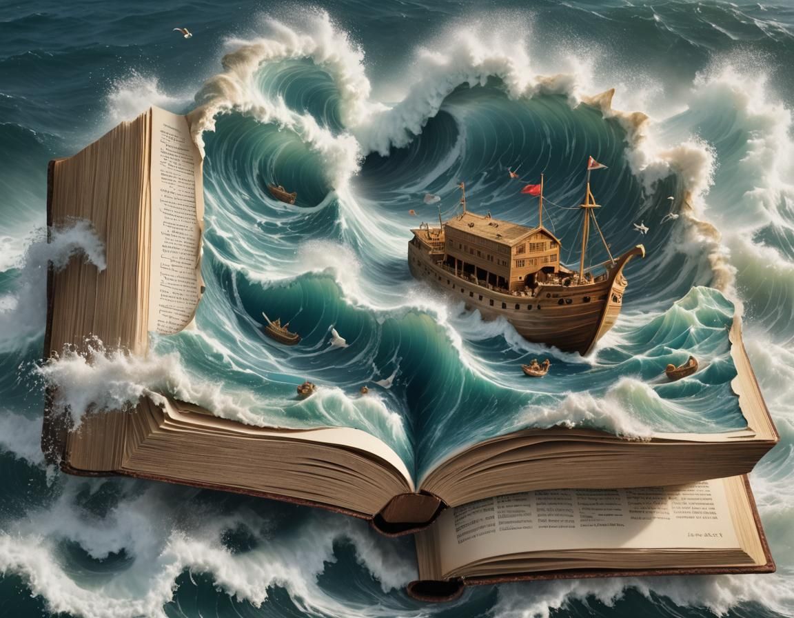 Noah's Ark Diorama Emerging from Bible