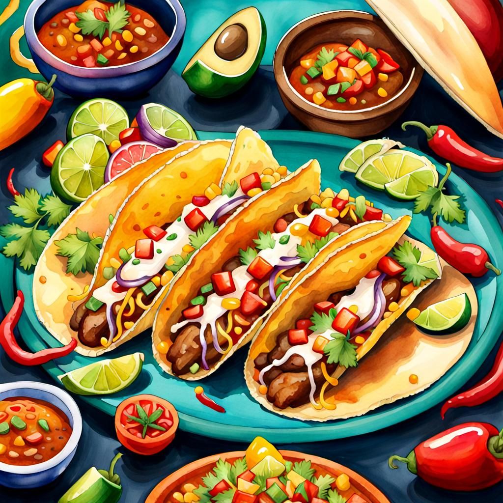 Mexican Cuisine: A Watercolour Celebration of Cinco de Mayo