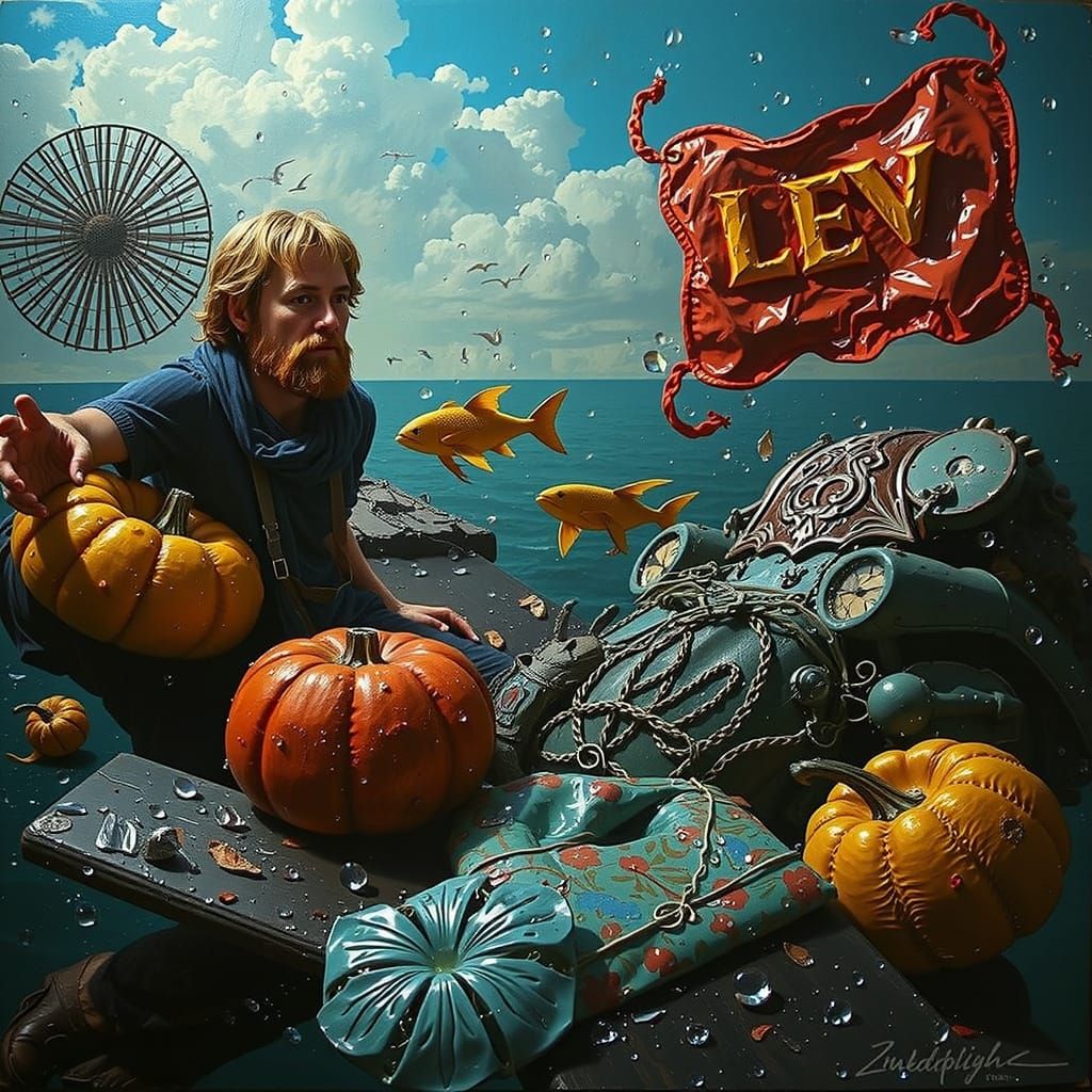 Vivid Sculpture of Abstract Forms in Bold Colors