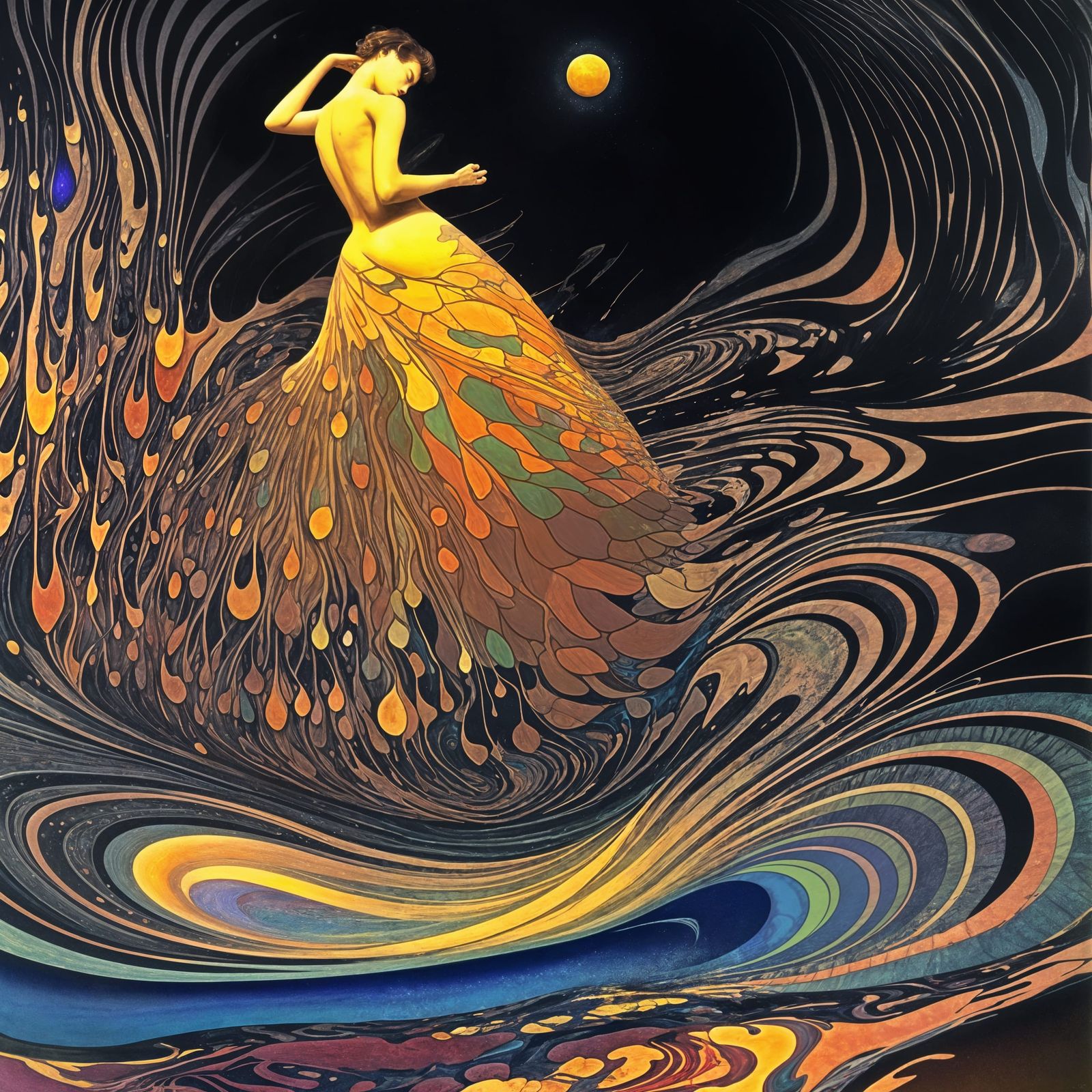 Surreal Dreamscape with Fractal Edges and God Rays