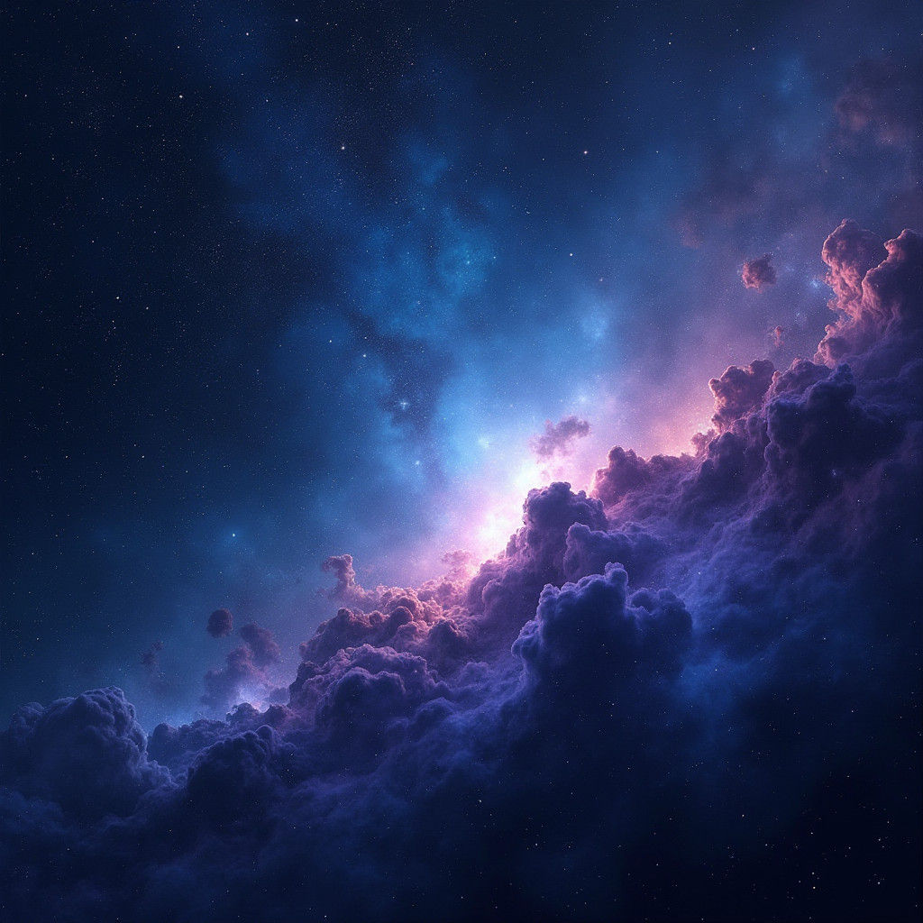 Cosmic Nebula with Twinkling Stars in Digital Art Style