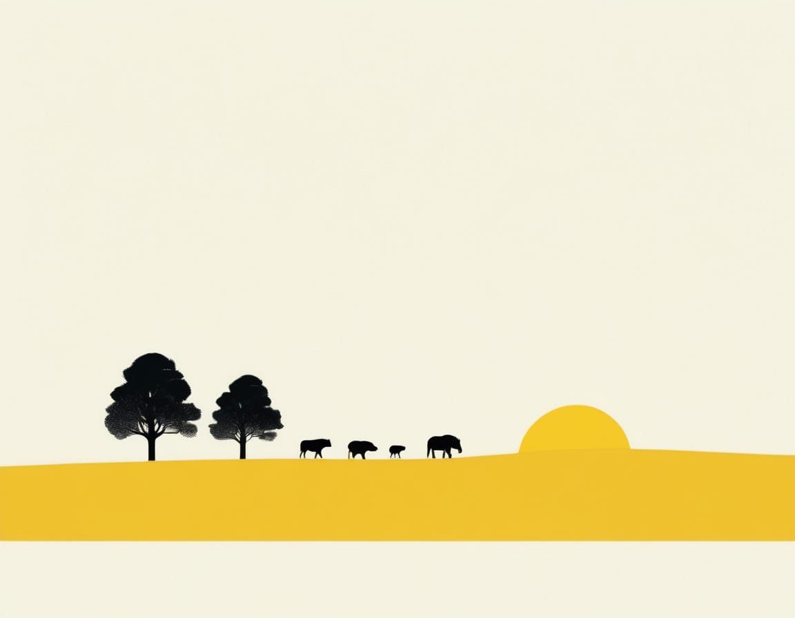 Minimalist Yellow Illustration with Negative Space