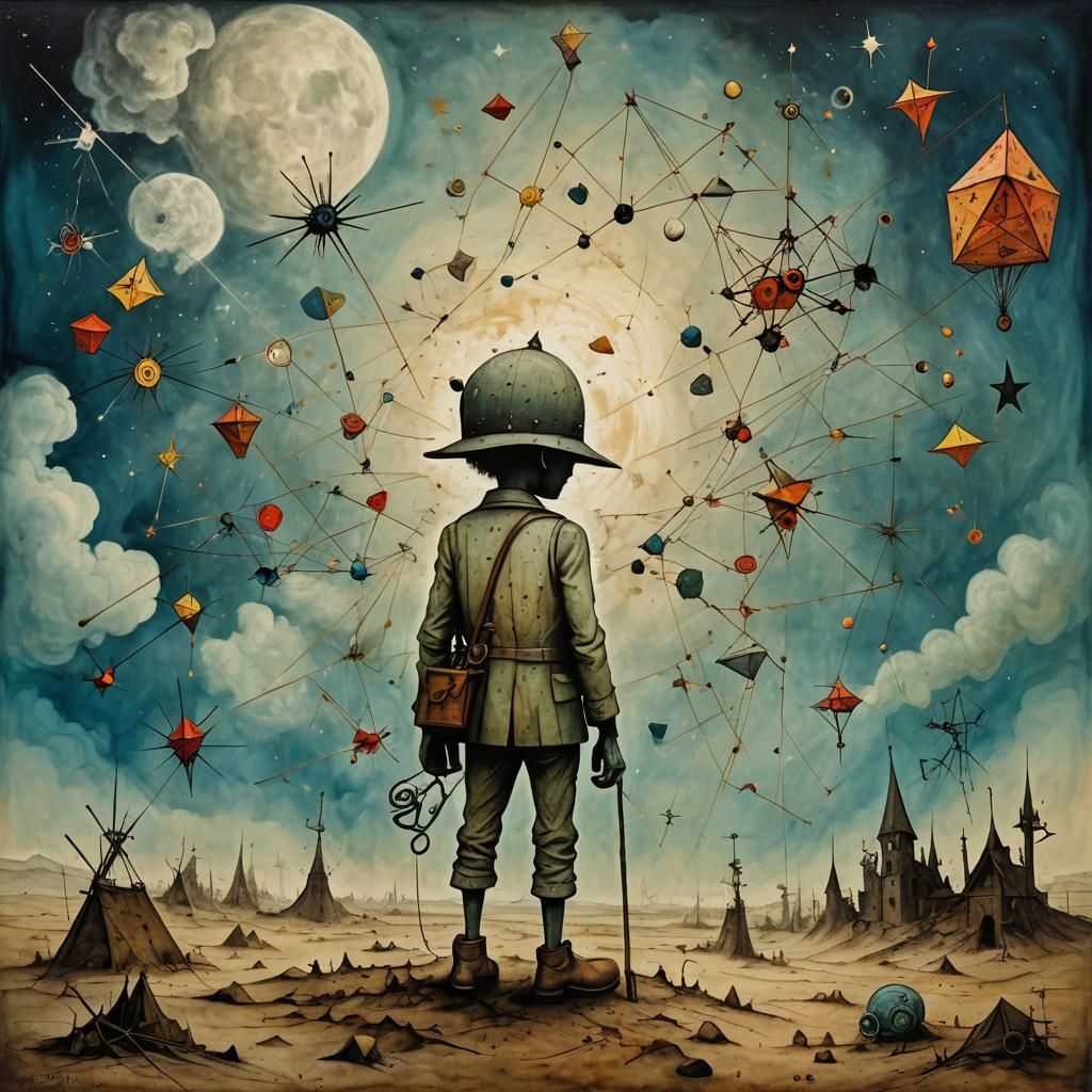 Pinocchio in Surreal Futuristic Wonderland