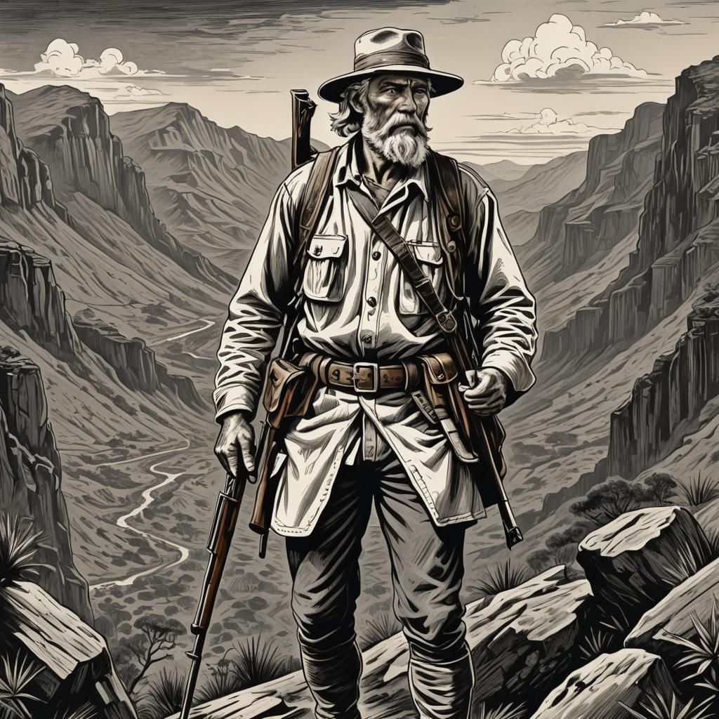 Allan Quatermain: Woodcut on a Mountain Top