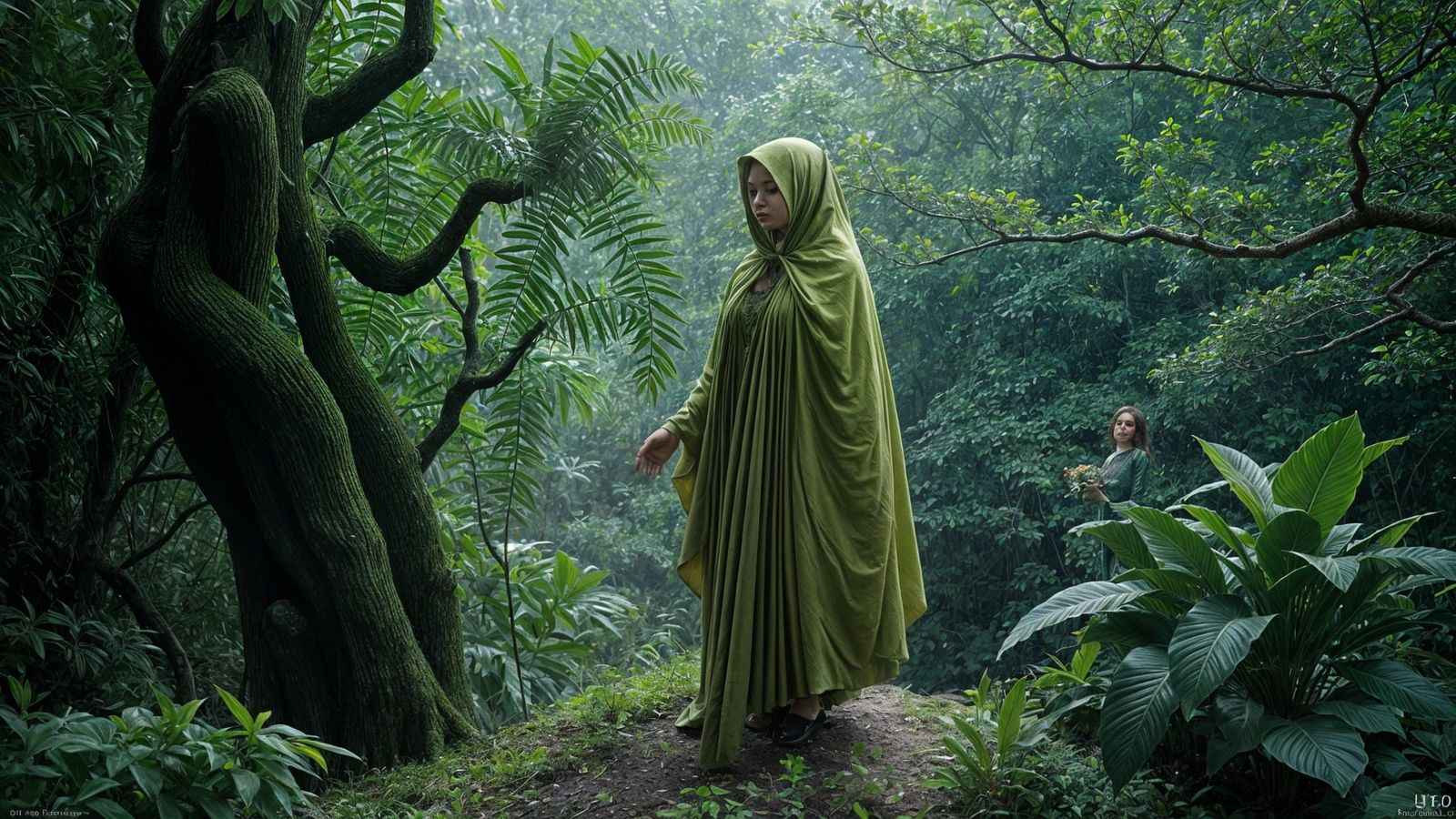 Surreal Green World: A Vision in the Style of Fini