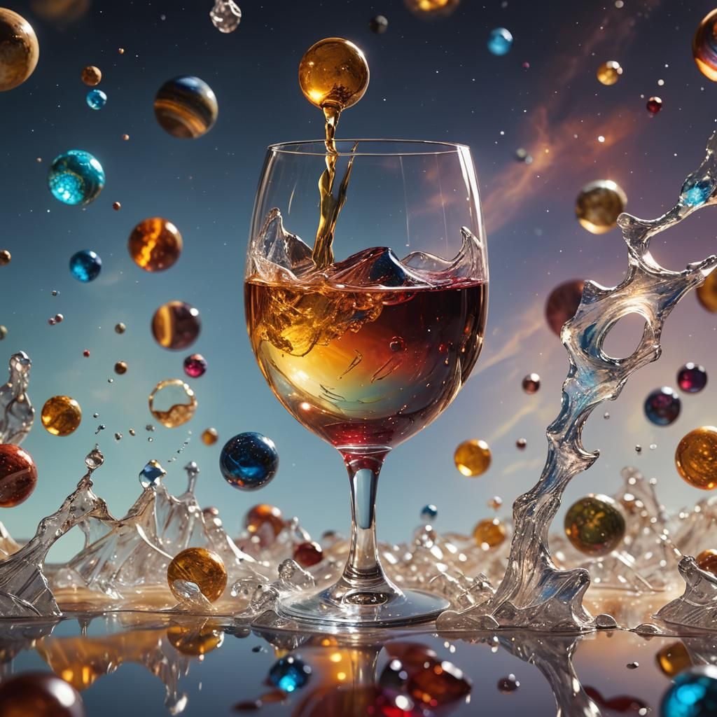Drinking the Solar System: Hyperrealistic Concept Art