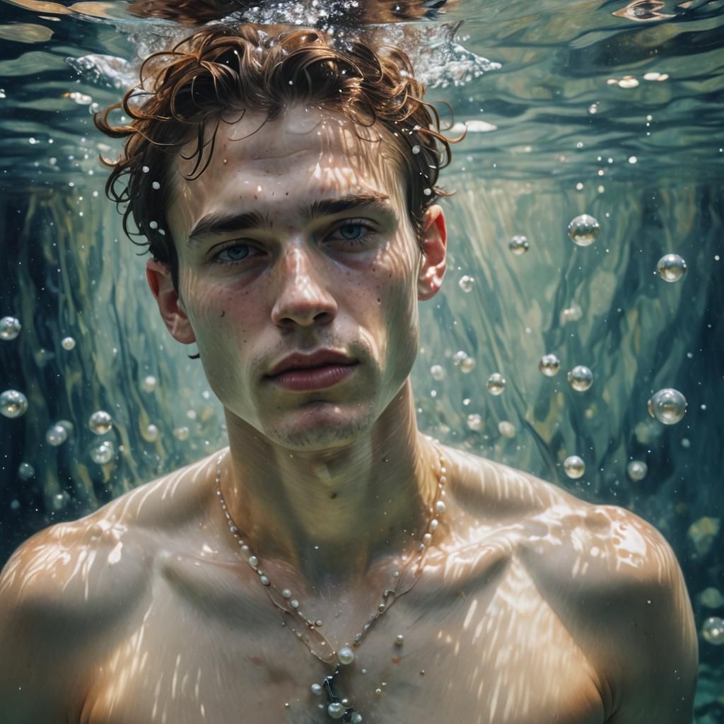 Underwater Portrait of a Man, Figurative Style
