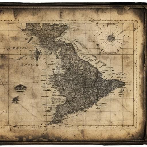 Antique Treasure Map with Burned Edges