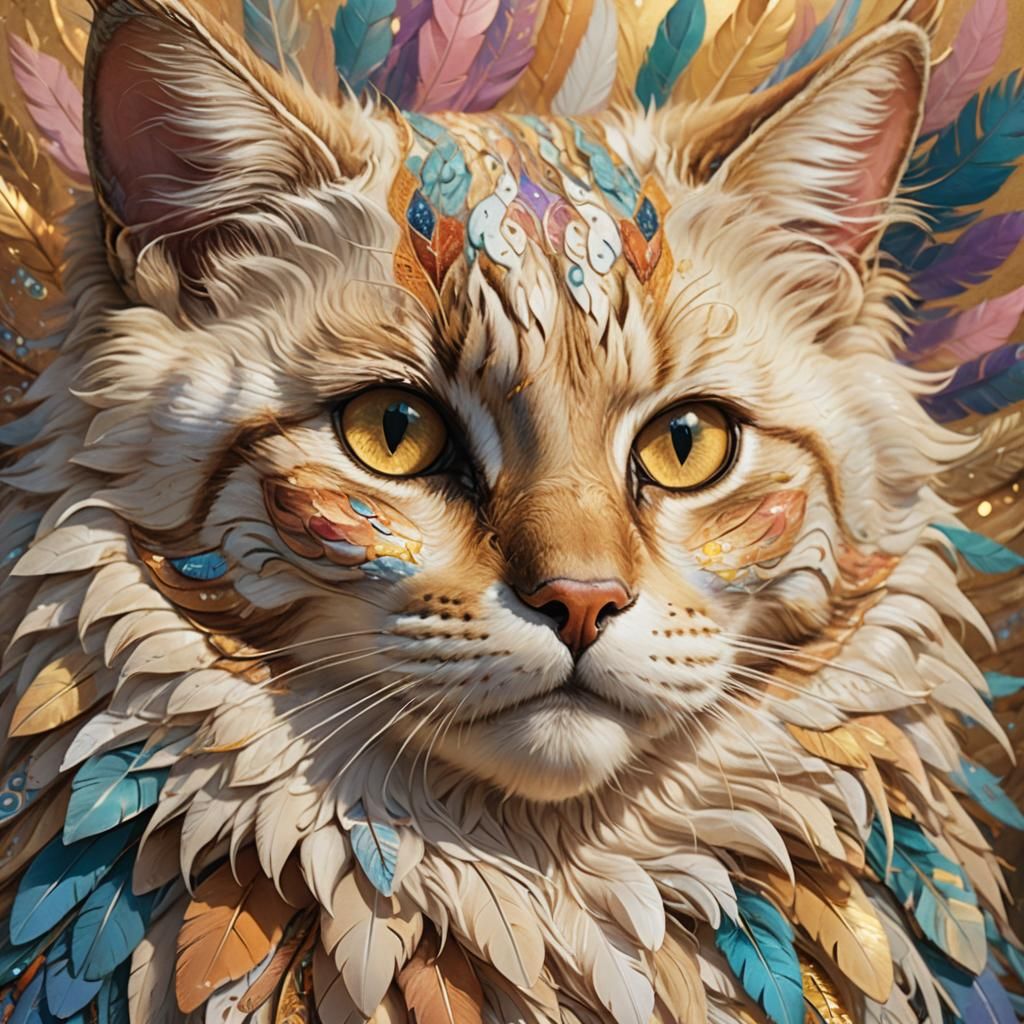 Hyperrealistic Angel Cat Concept Art