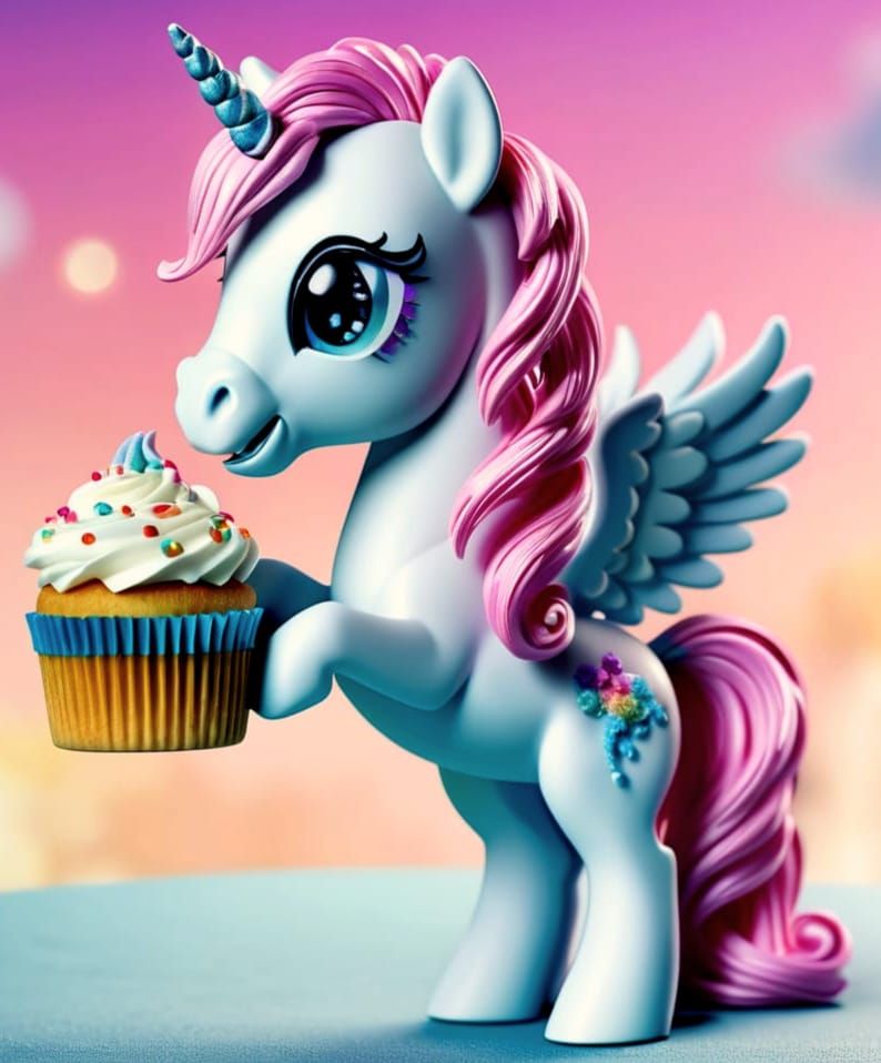 My Little Pony Unicorn Savoring Sweet Treats in Breathtaking...