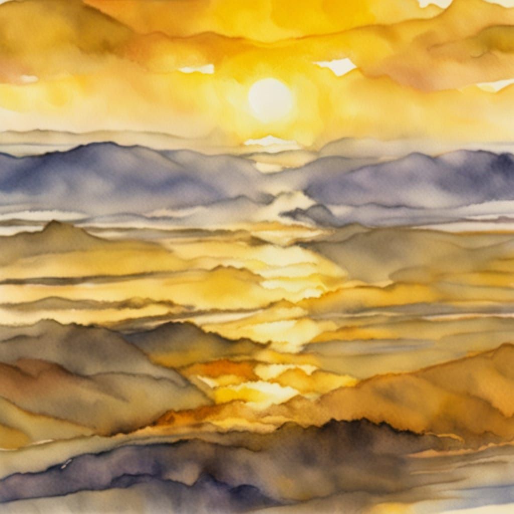 Golden Watercolor Light Study