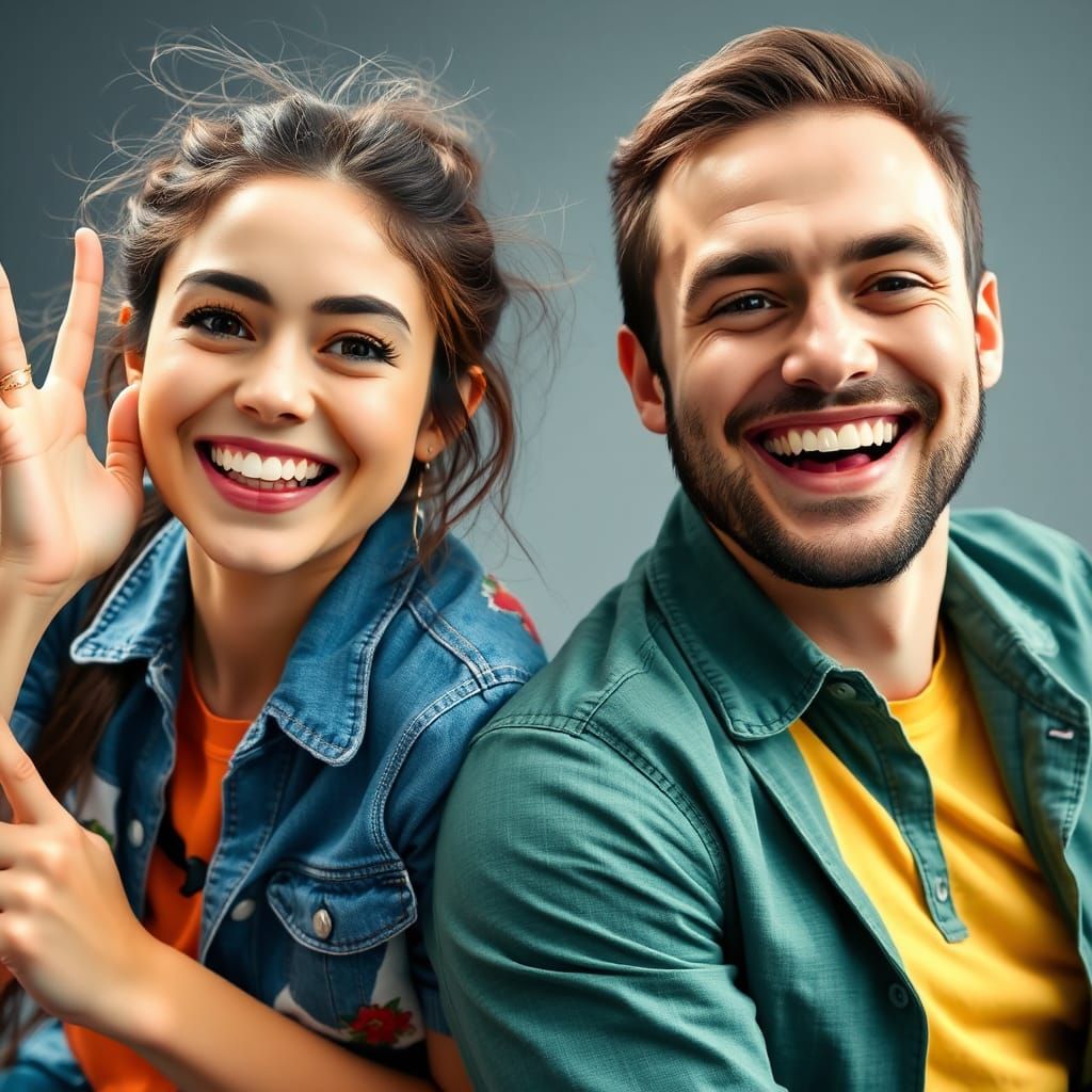 Smiling Couple Exuding Positive Energy