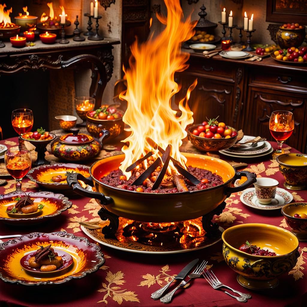 Burning Harvest Festival in Rich Colors