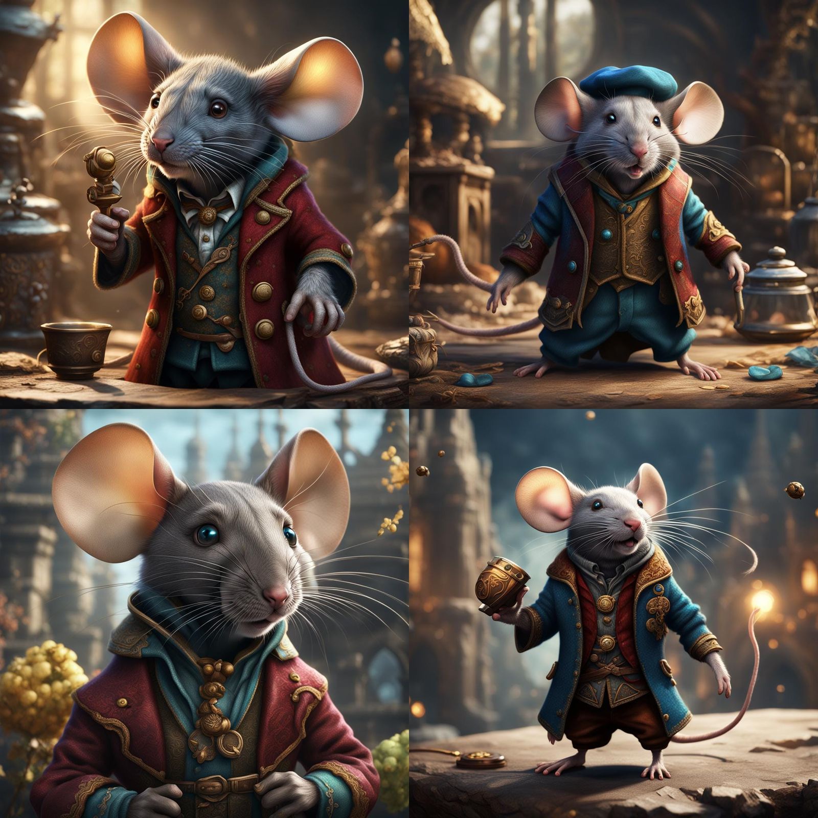 Mouse in Clothes: Detailed Fantasy Concept Art