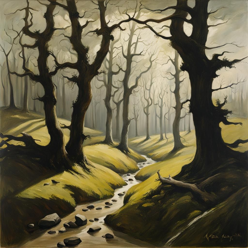 Eldritch Forest Landscape in Realist Style