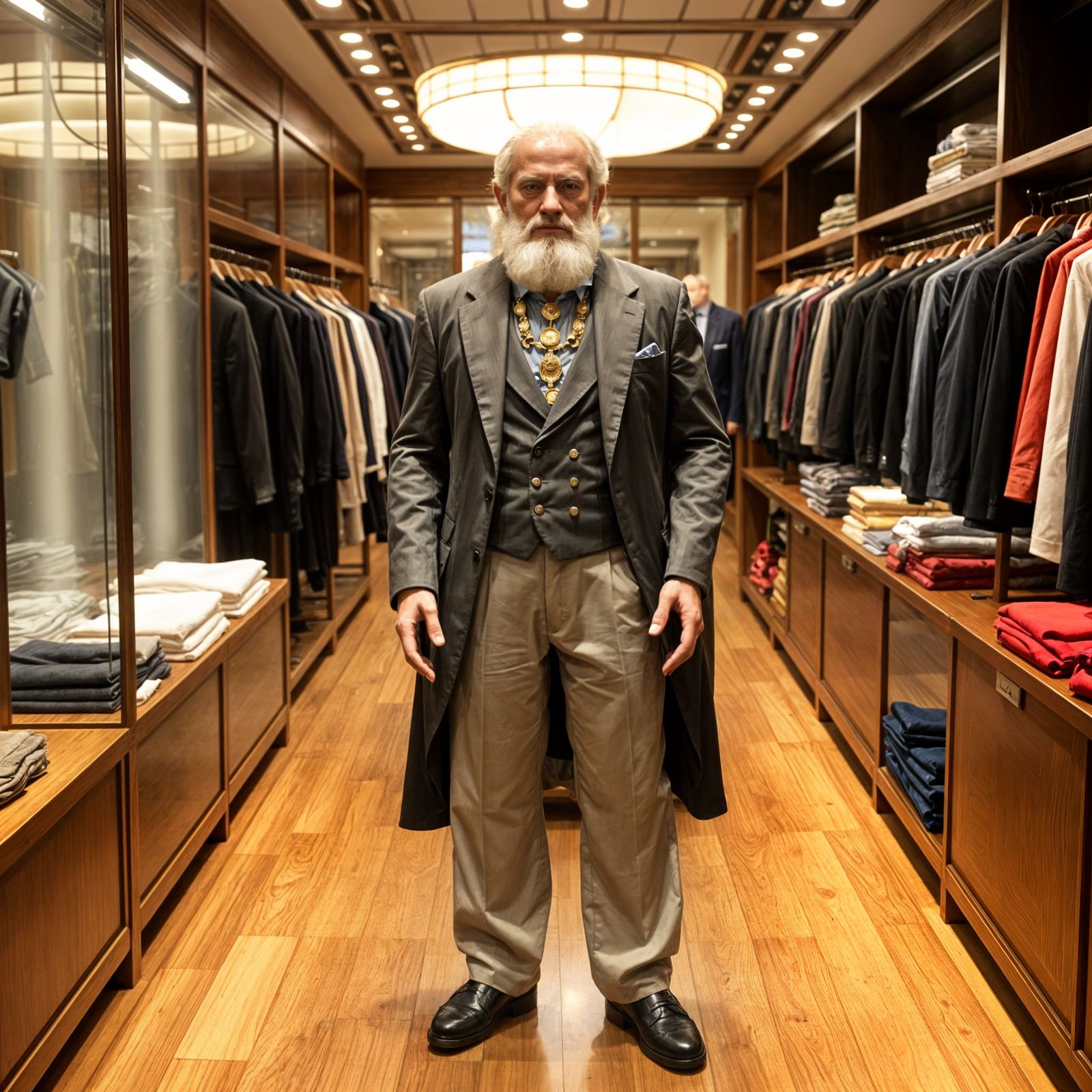 Enlightened Avatar Chooses Trousers at Grace Brothers