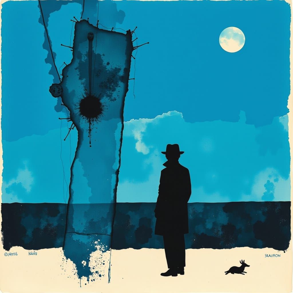 Detective Maigret Portrait Under Azure Sky