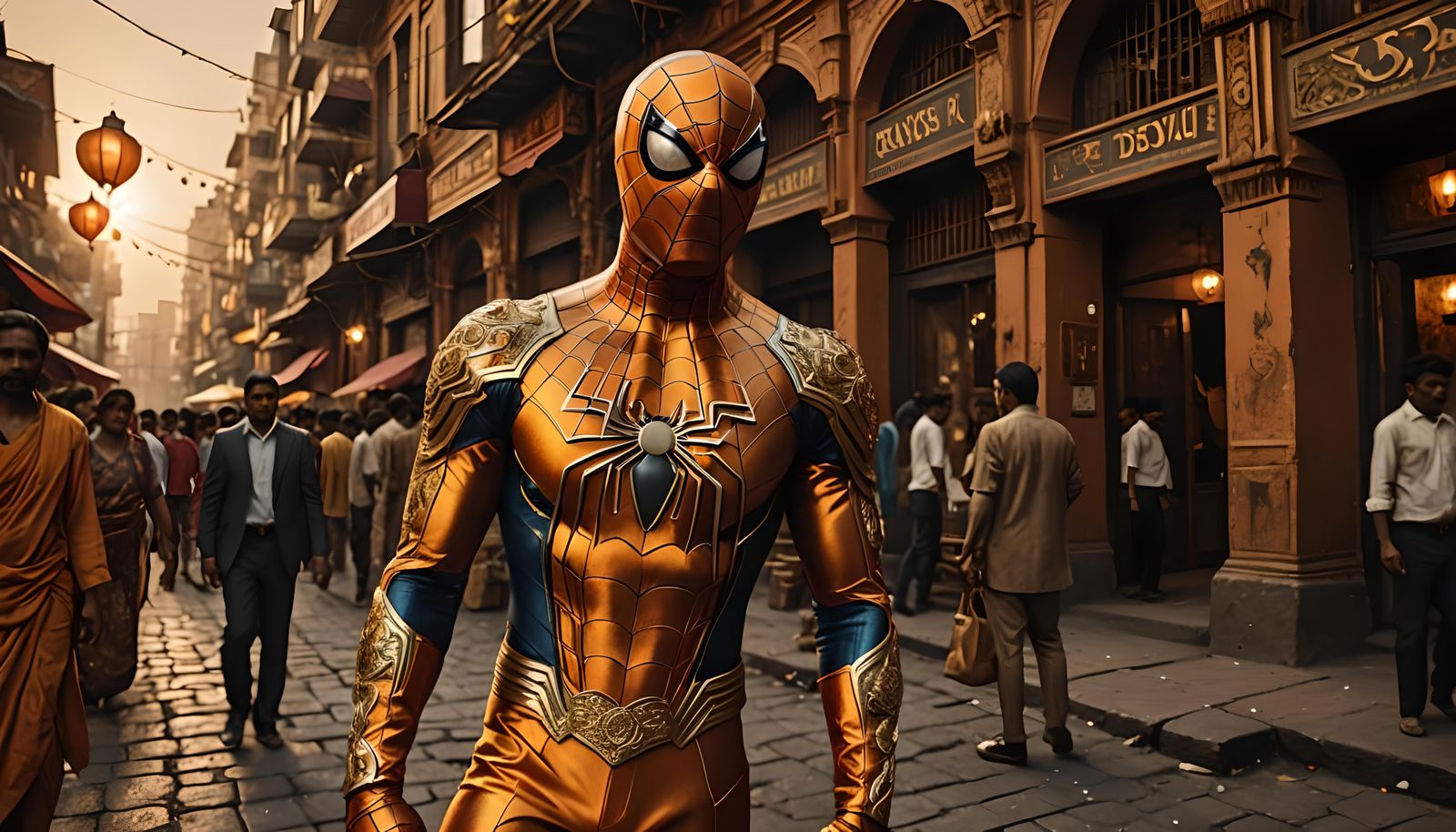 Hyperrealistic Spiderman in Ornate Indian Suit