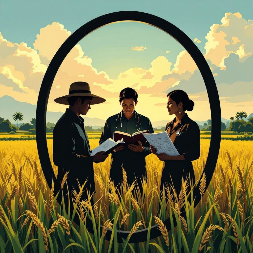 Filipino Professionals in Oval Frame, Digital Art