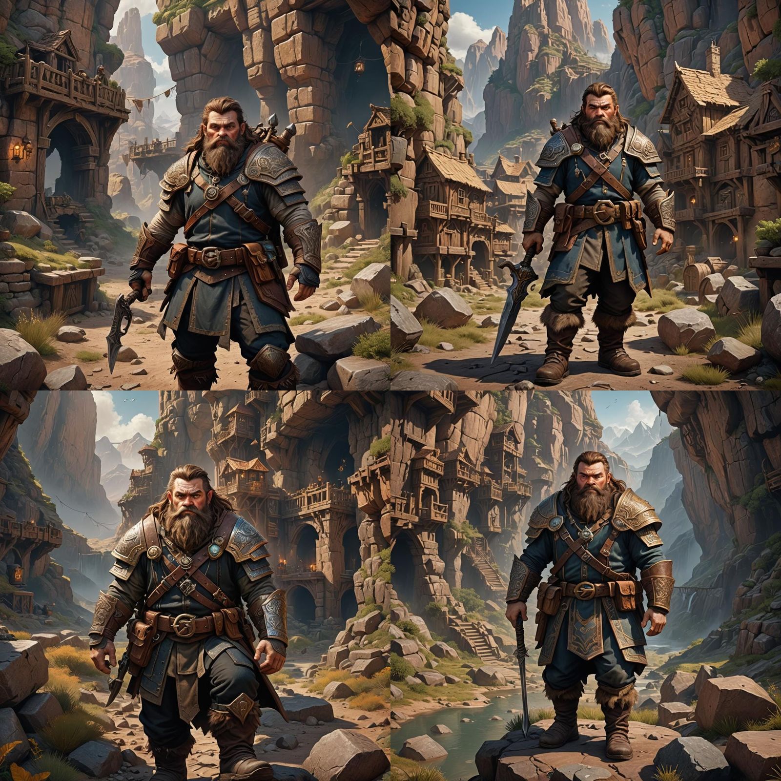 Dwarf Ranger Folk Hero in Detailed Matte Painting