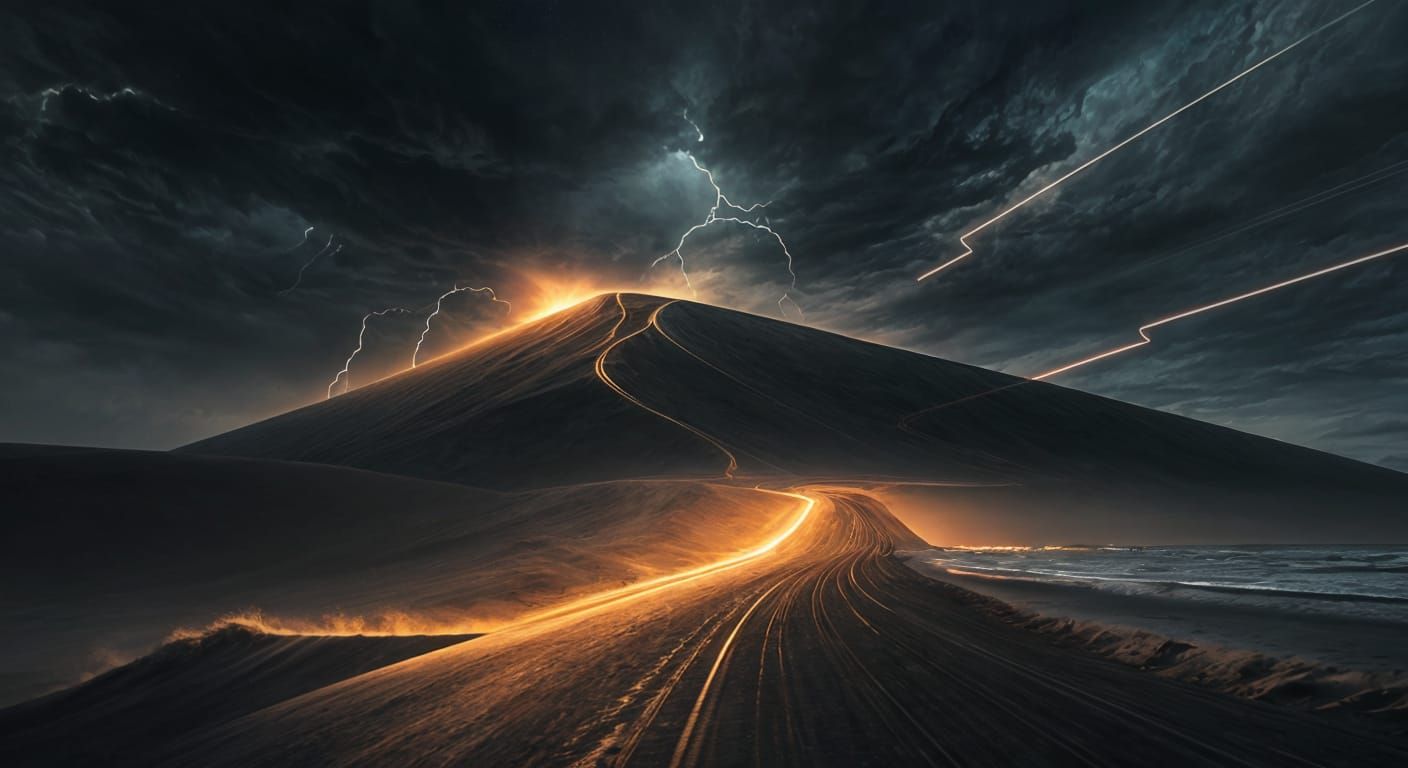 Stormy Sky in Retrofuture 16-Bit Pixel Art