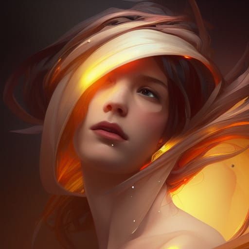 Hyperdetailed Shrimp Portrait in Art Nouveau Style