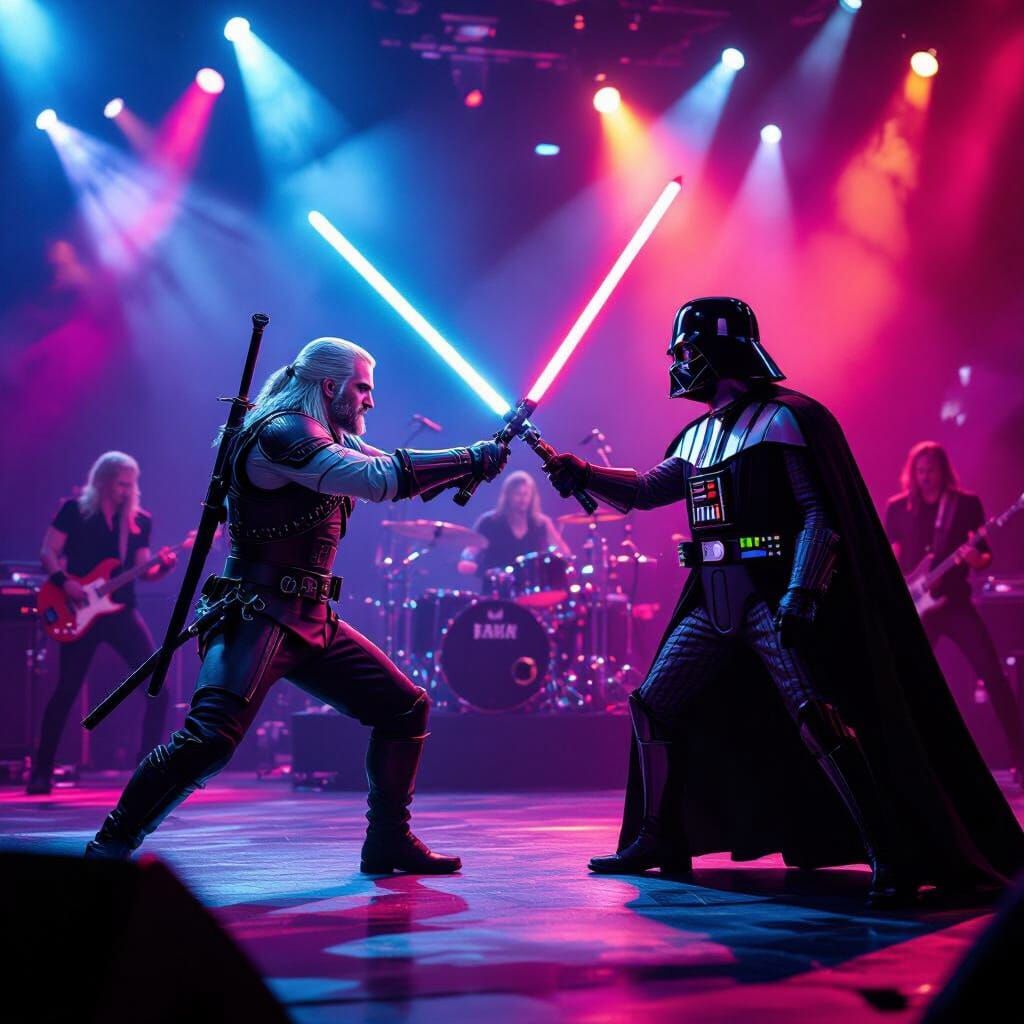 Vader and Geralt Duel at Chaotic Green Day Concert