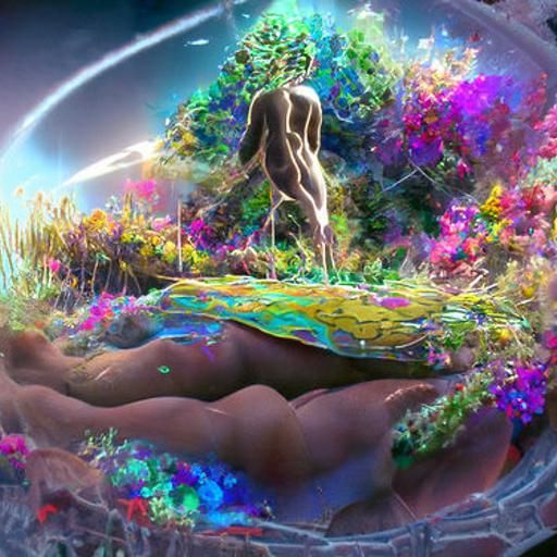 Cosmic Nature: Holographic Astral Illustration
