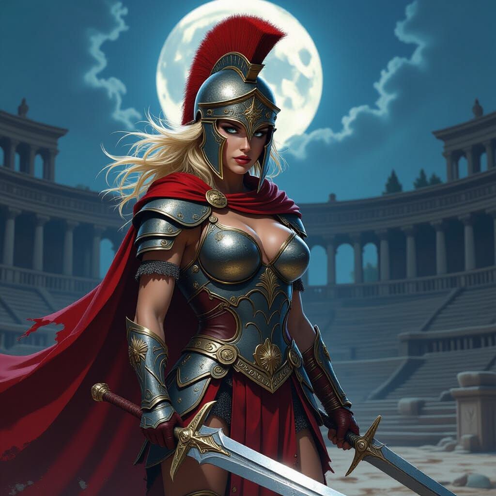 Female Spartan Warrior in Heroic Fantasy Style